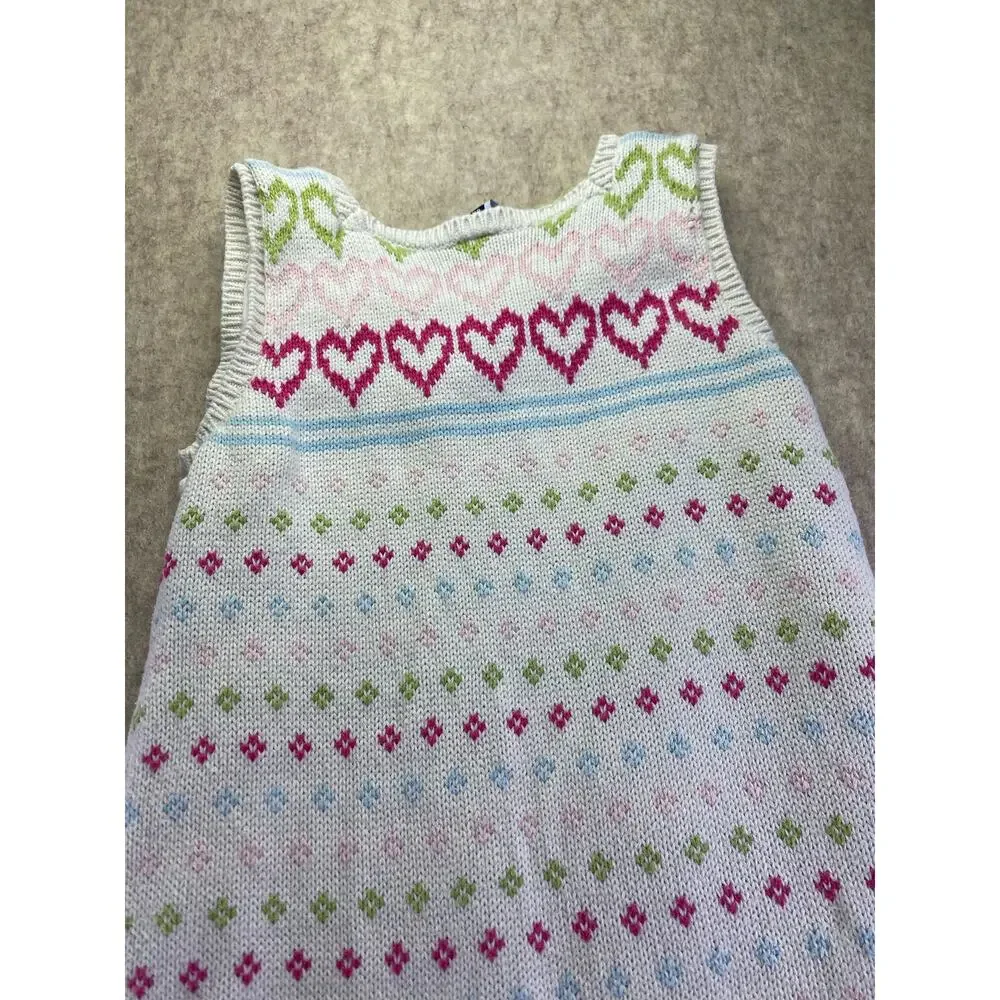 Baby Gap Fully Lined Heart Patterned Knit Sweater Dress Size 4T